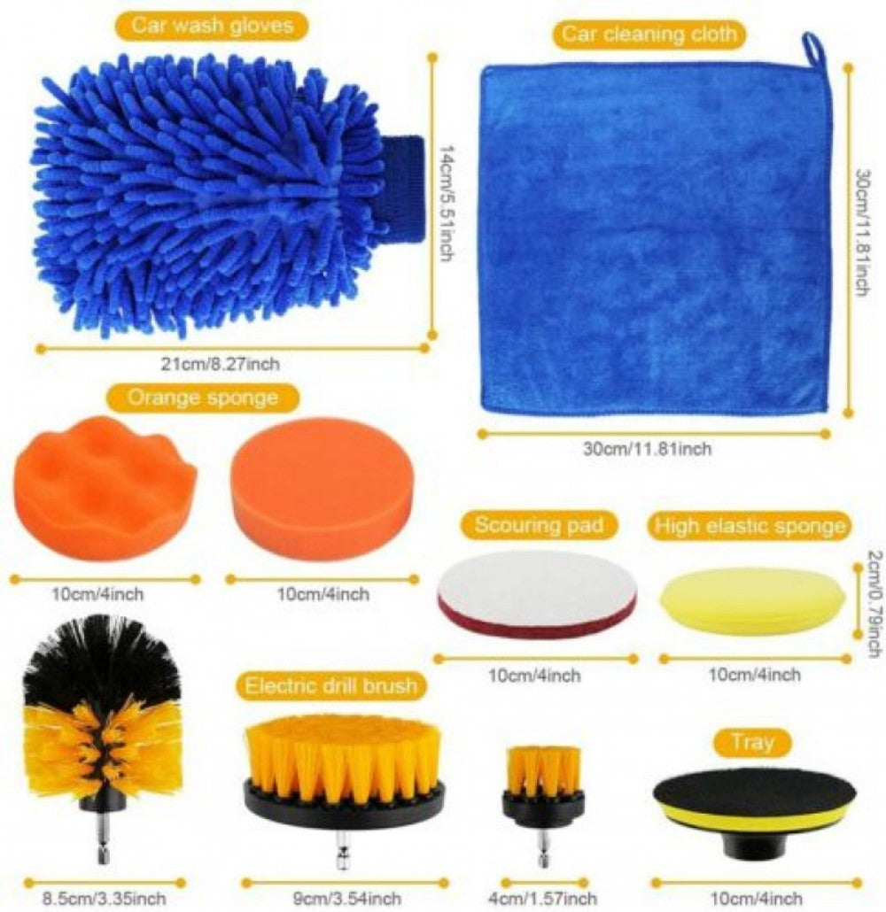 26PCS Car Cleaning Kit Auto Interior Exterior Detailing Brush Set w/Gloves Towel