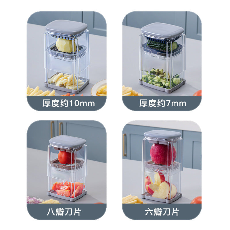 Multi-Function Vegetable Chopper, Home Press-Type Slicer, Shredder, Dicer, Food-Grade ABS Kitchen Prep Tool