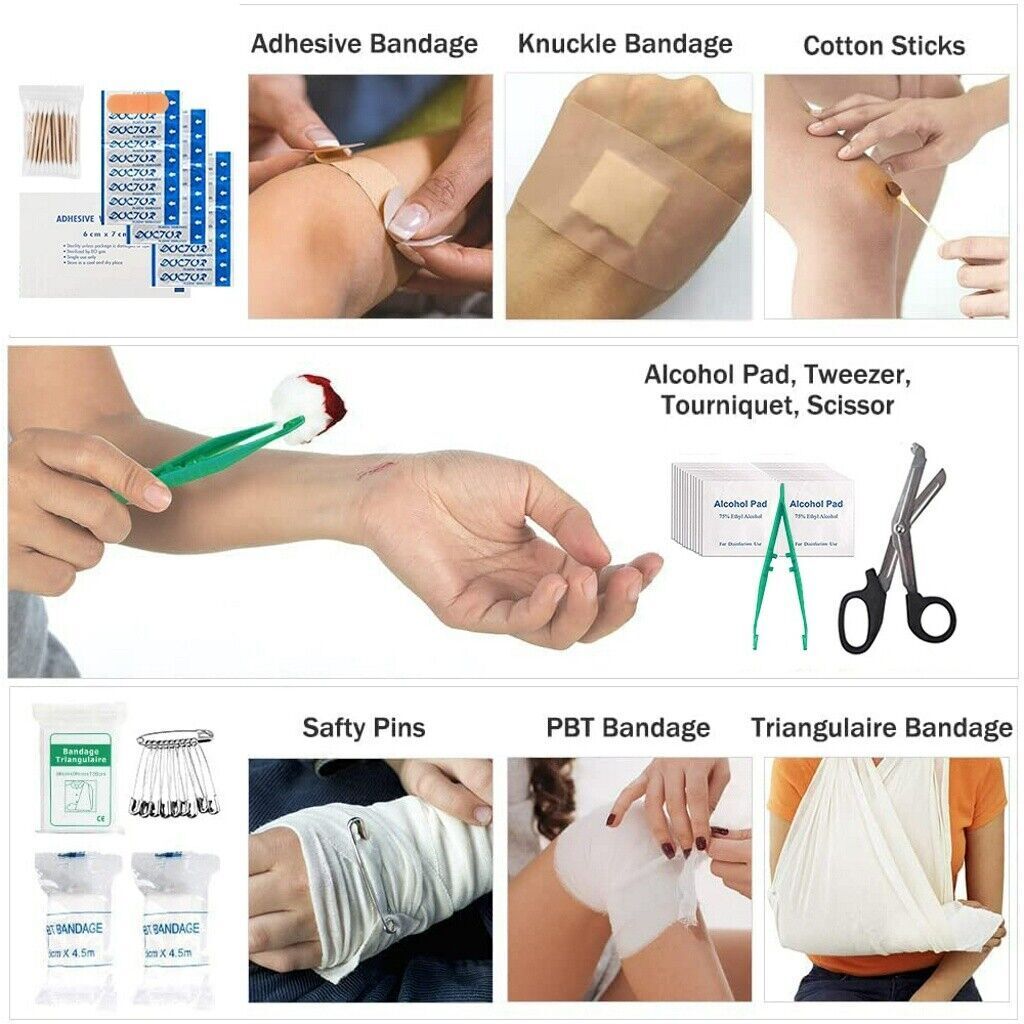 391pcs First Aid Kit Medical Emergency Travel Home Car Taxi Work 1ST Aid Bag