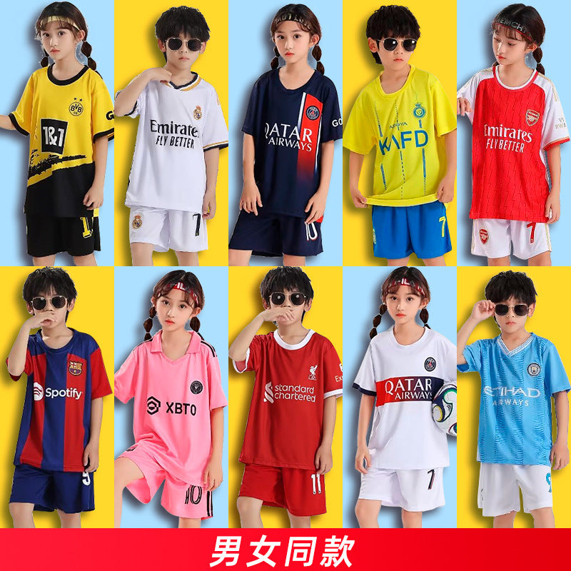 Football uniforms suit children's baby children's clothing jerseys boys and girls primary school students football training class team uniforms kindergarten