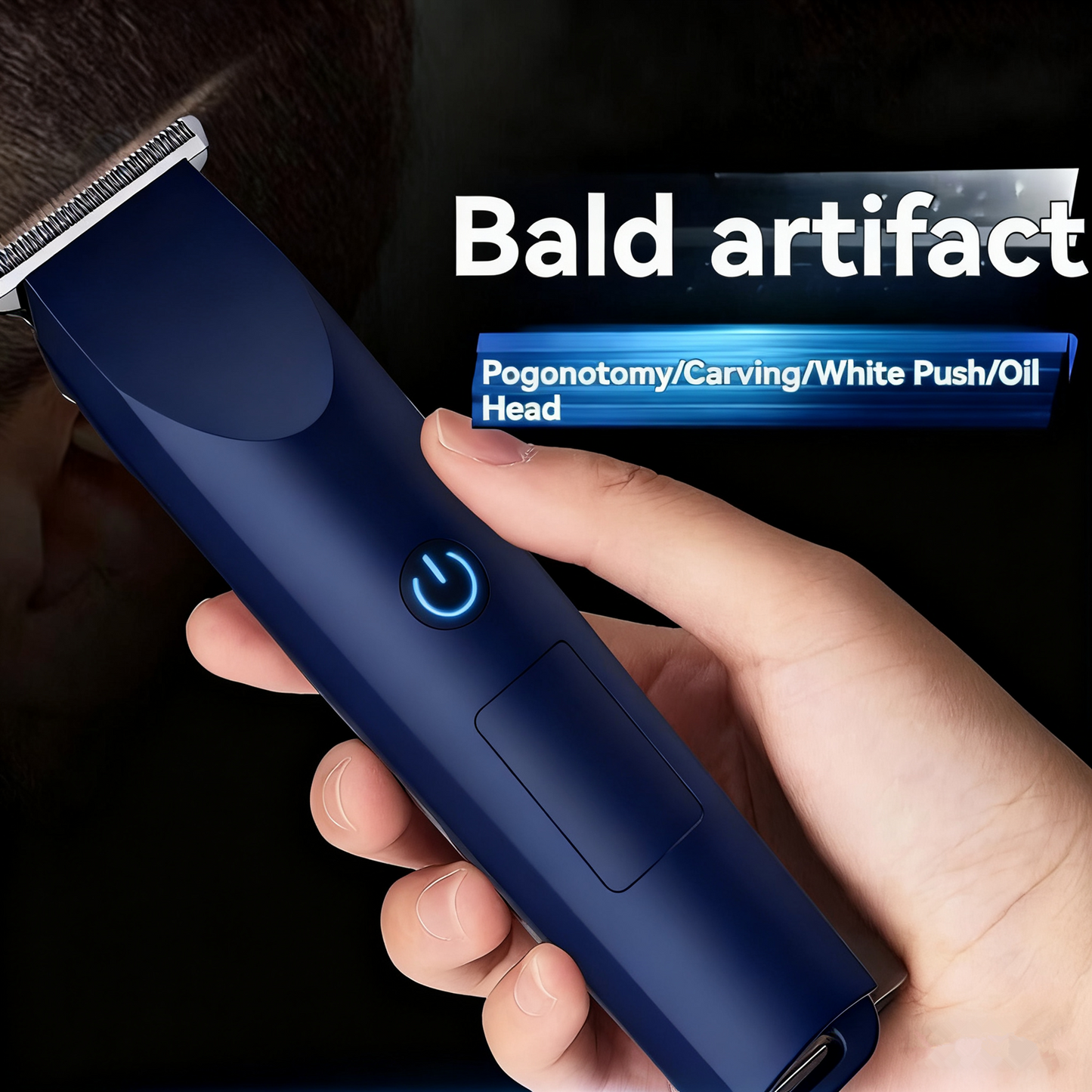 Men Pro Electric Hair Clippers Beard Trimmer Cutting Barber Shaving Machine Blue