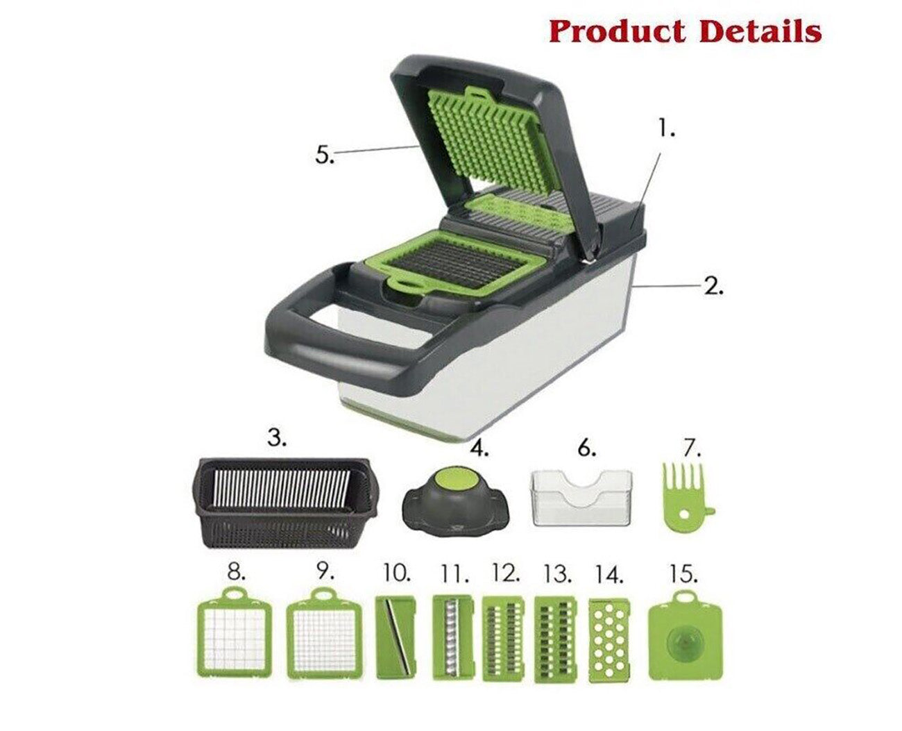 16 in 1 Vegetable Chopper, Salad Fruit Vegetable Food Chopper Slicer Peeler