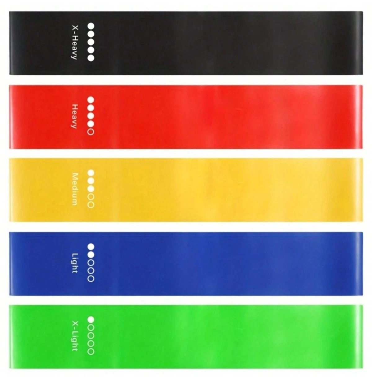 Set of 5 Resistance Exercise Loop Bands Fitness Yoga Resistance Band TPE Colorful