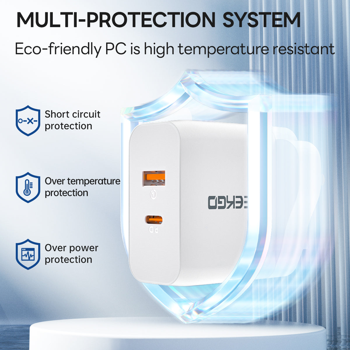Eseekgo 65W GaN Wall Charger — Compact Dual-Port Ultra-Fast Charger for Laptops & Phones