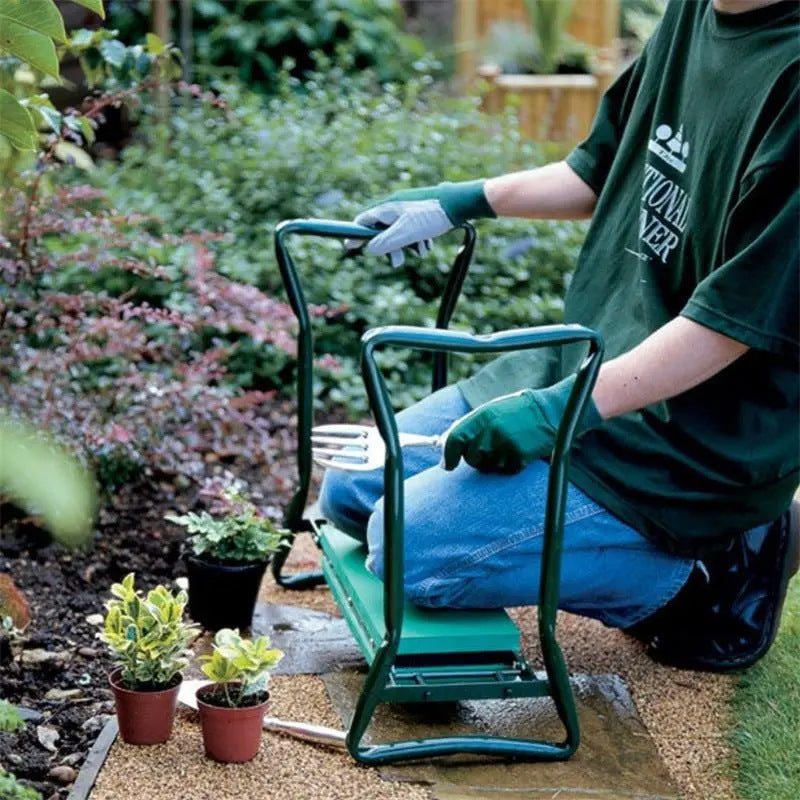 Outdoor Garden Kneeling Stool Sitting Kneeling Garden Gardening Kneeling Chair Garden Tool Stool with Tool Bag Multifunctional Folding Kneeling Stool