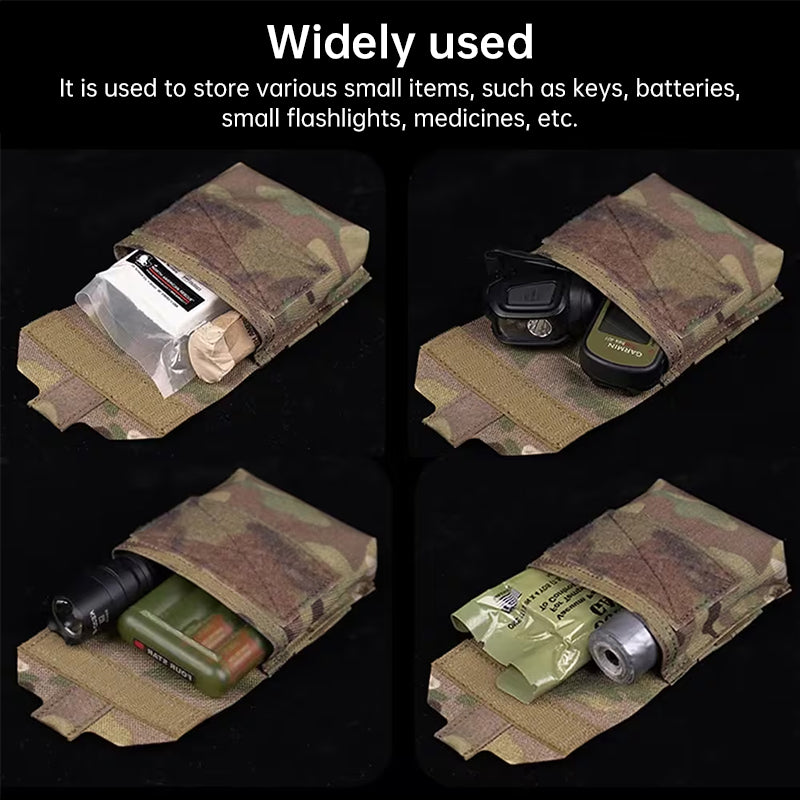 Tactical Laser Cut MOLLE Admin Pouch, Multi-Use Utility Bag for 5.56 & 9mm Mag Storage, First Aid & EDC Organizer