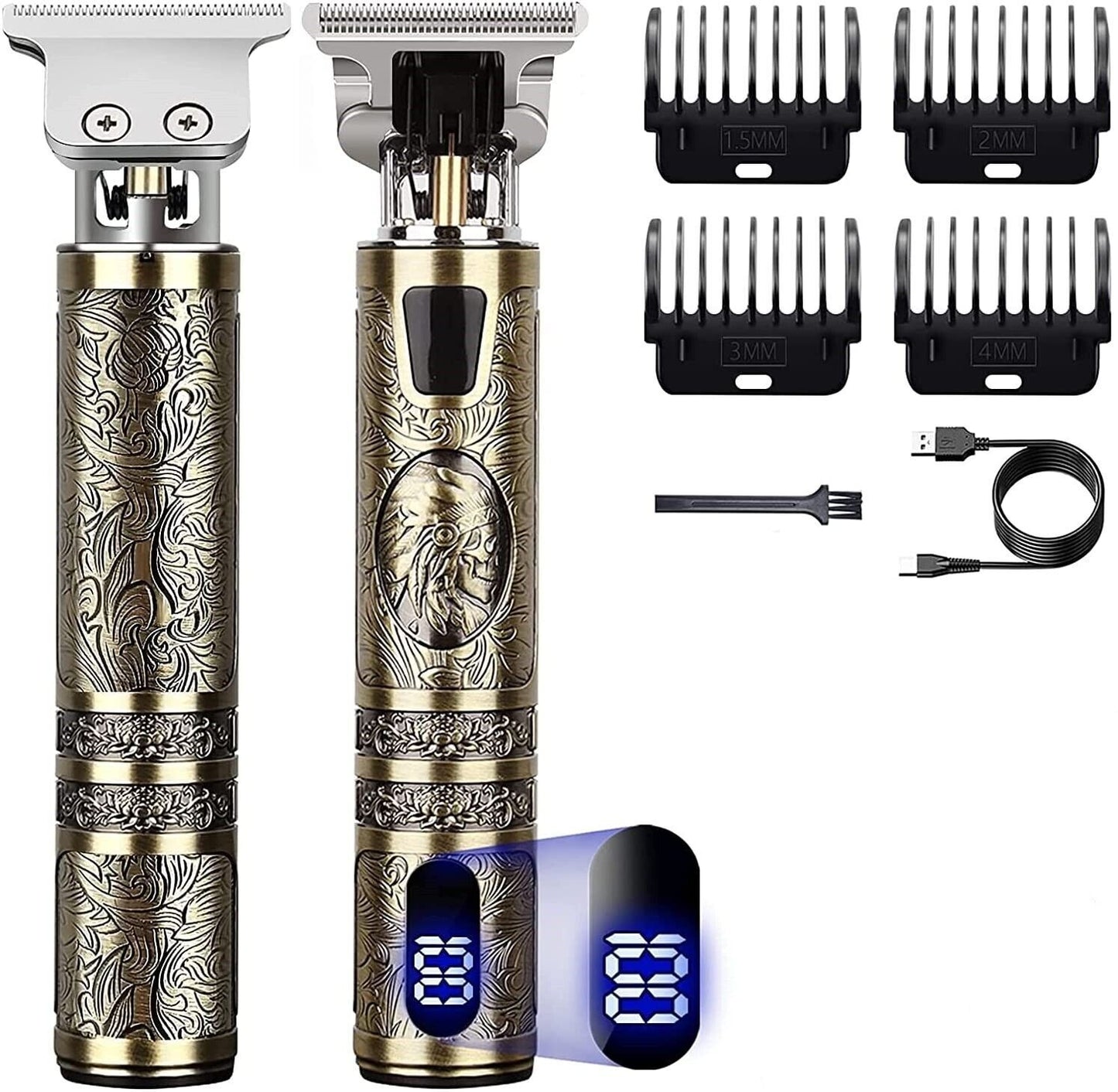 Small LCD Screen Display Professional Men Cordless Hair Clippers Beard Trimmer Cutting Machine Kit
