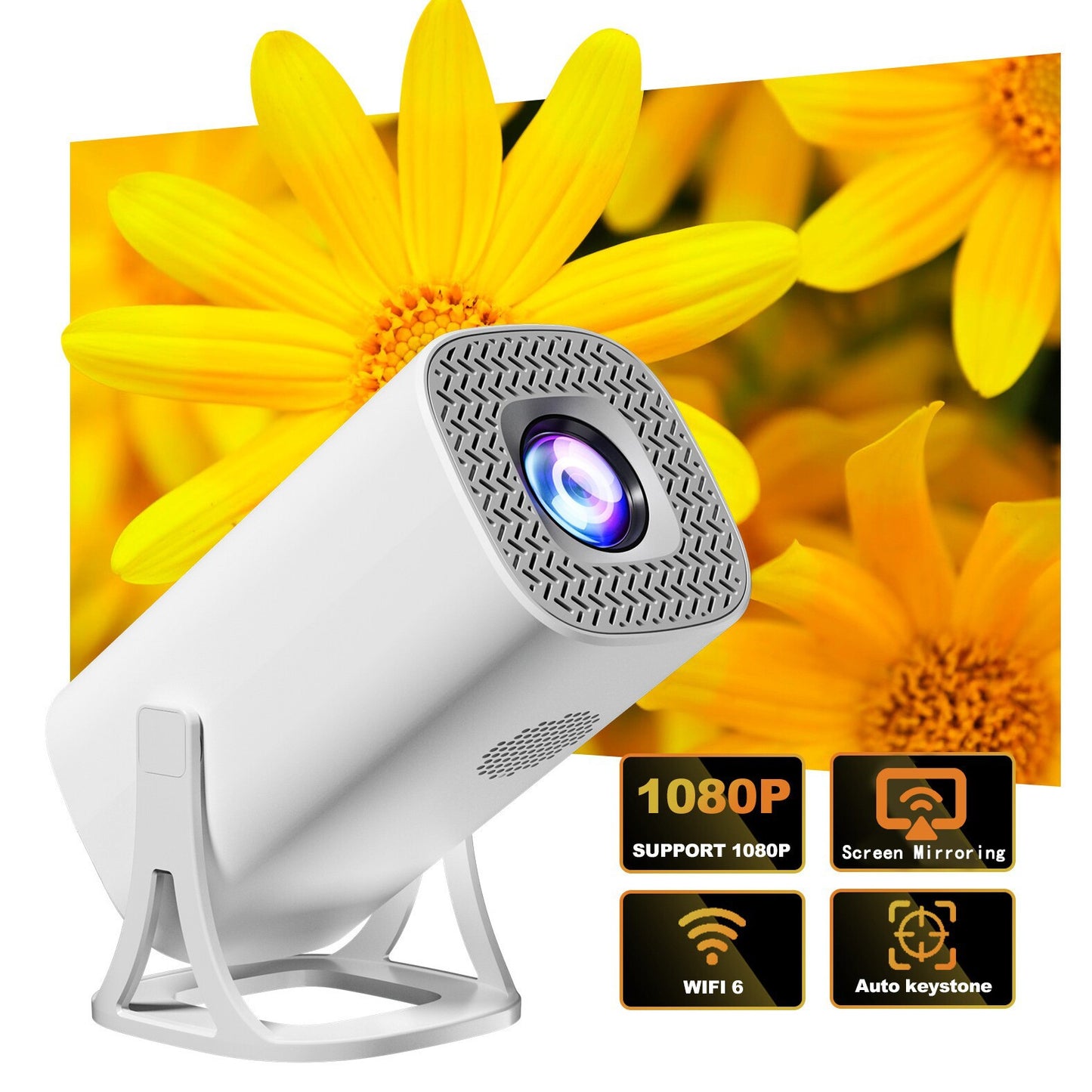 S40 Mini Projector for Home Use, Portable High-Definition 1080P