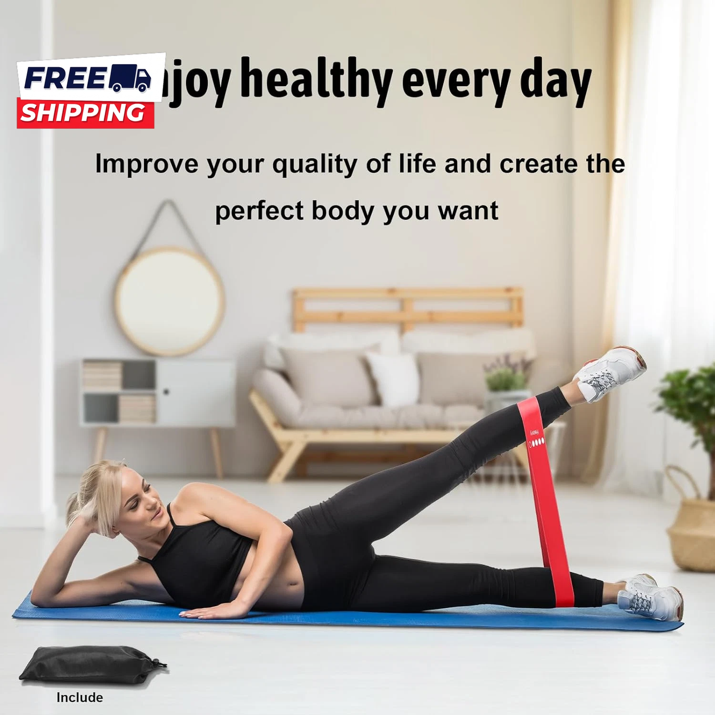 Set of 5 Resistance Exercise Loop Bands Fitness Yoga Resistance Band TPE Colorful