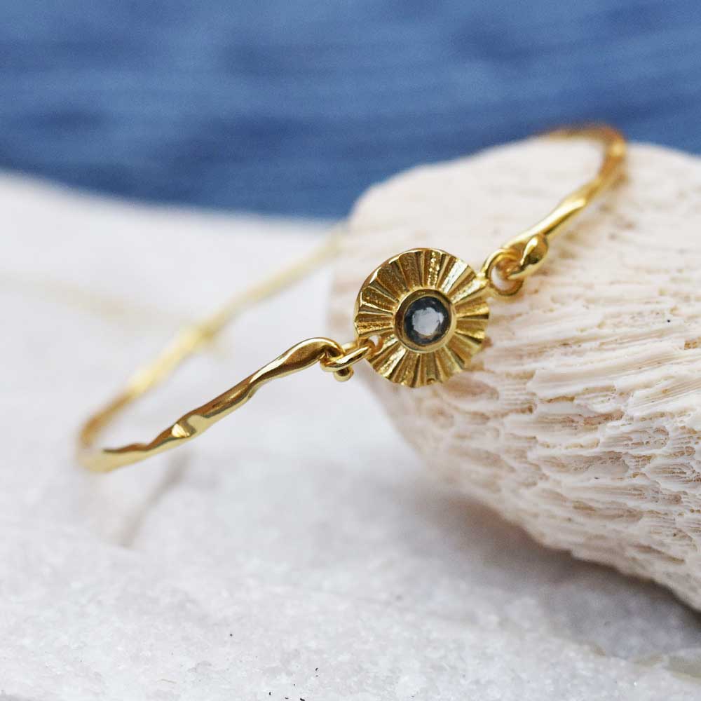 Astral Crucis Gold Bangle Iolite