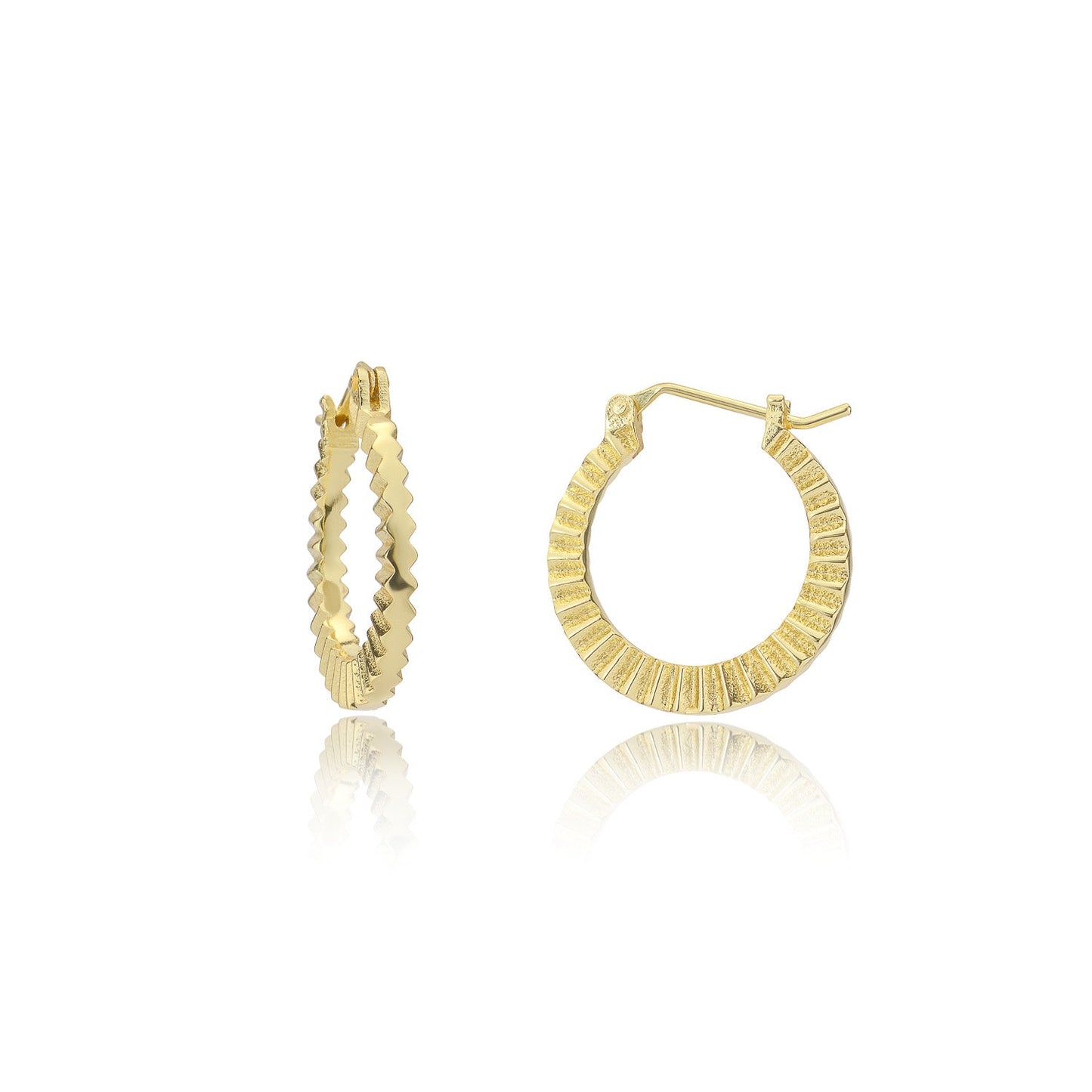 Kea Ridged Gold Hoops