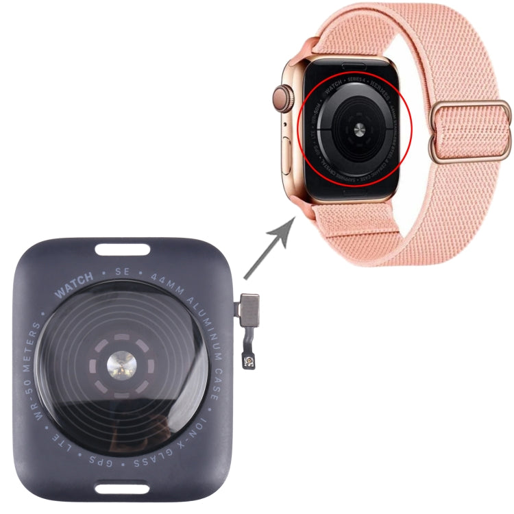 Glass Back Cover With Wireless Charging Coil For Apple Watch Series SE 2022 44mm GPS Edition, For Watch Series SE 2022 44mm GPS