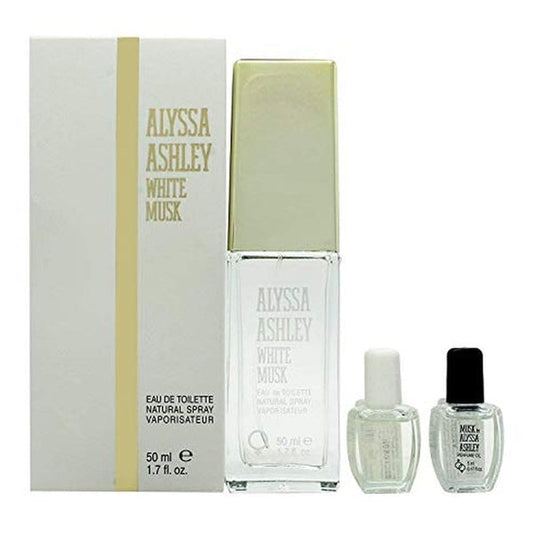 Alyssa Ashley White Musk Gift Set 50ml EDT + 5ml Musk Perfume Oil + 5ml White Musk Perfume Oil