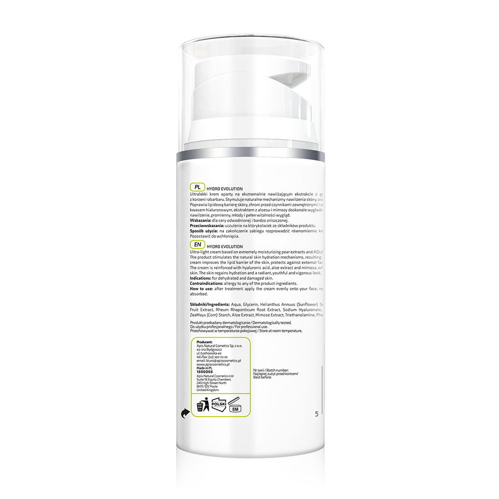 Apis Hydro Evolution Ultra-Light Moisturising Face Cream with Pear and Rhubarb | 100ml