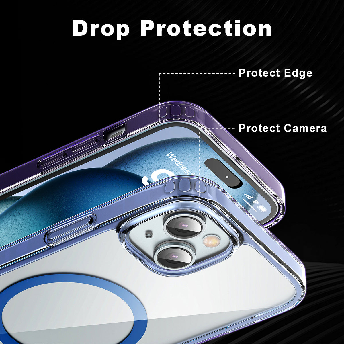 iPhone 15 Crystal Clear Magnetic Slim-Fit Protective Case with MagSafe for Wireless Charging