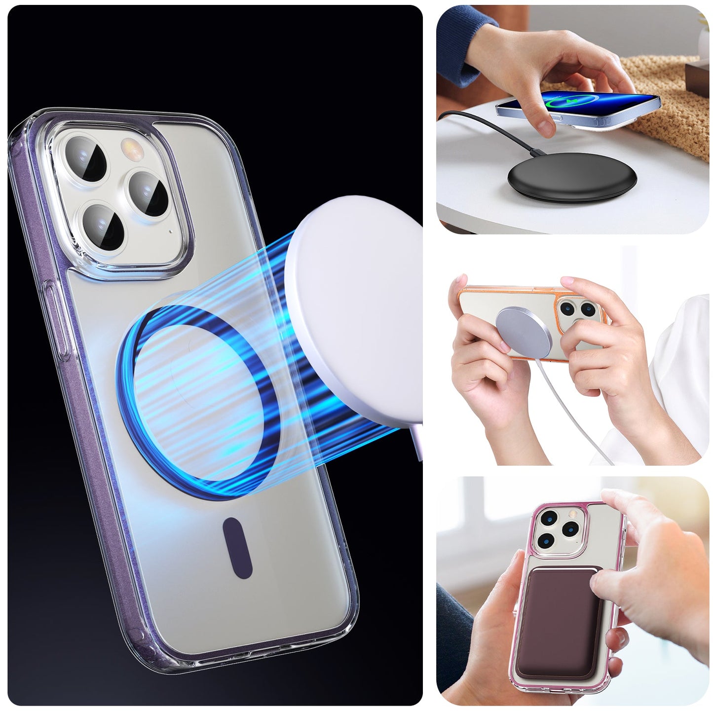 iPhone 15 Pro Crystal Clear Magnetic Slim-Fit Protective Case with MagSafe for Wireless Charging