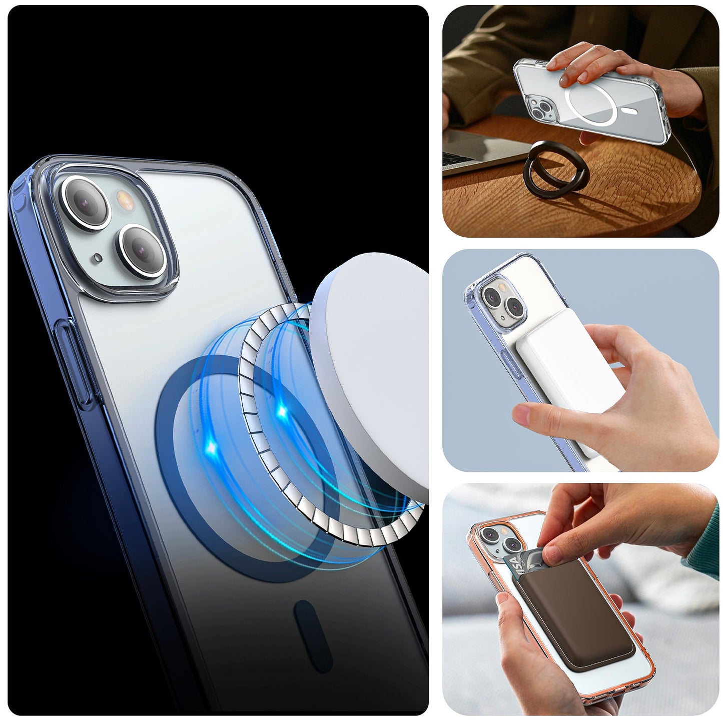 iPhone 15 Crystal Clear Magnetic Slim-Fit Protective Case with MagSafe for Wireless Charging
