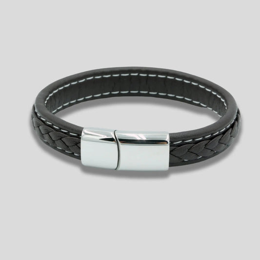 Brown Braided Leather Bracelet