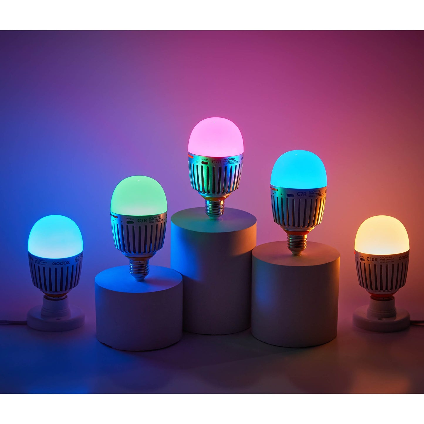 KNOWLED C7R E27 RGBWW Creative Bulb for Practical Set Lighting