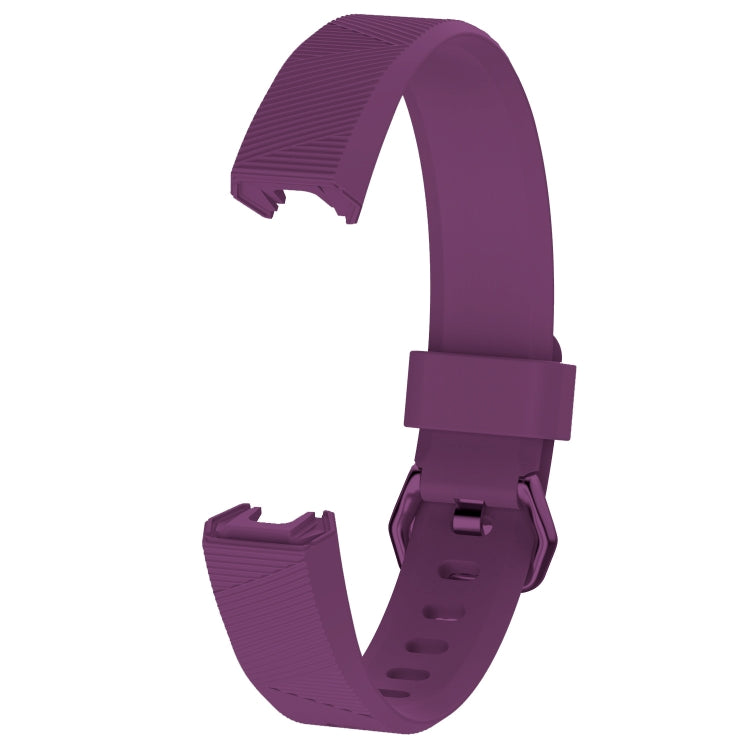 Solid Color Silicone Watch Band for FITBIT Alta / HR, Size: L(Brown), L