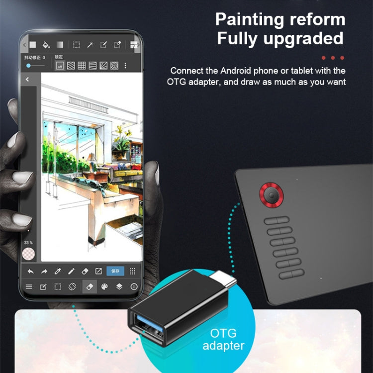 VEIKK A15PRO 10x6 inch 5080 LPI Type-C Interface Smart Touch Electronic Graphic Tablet