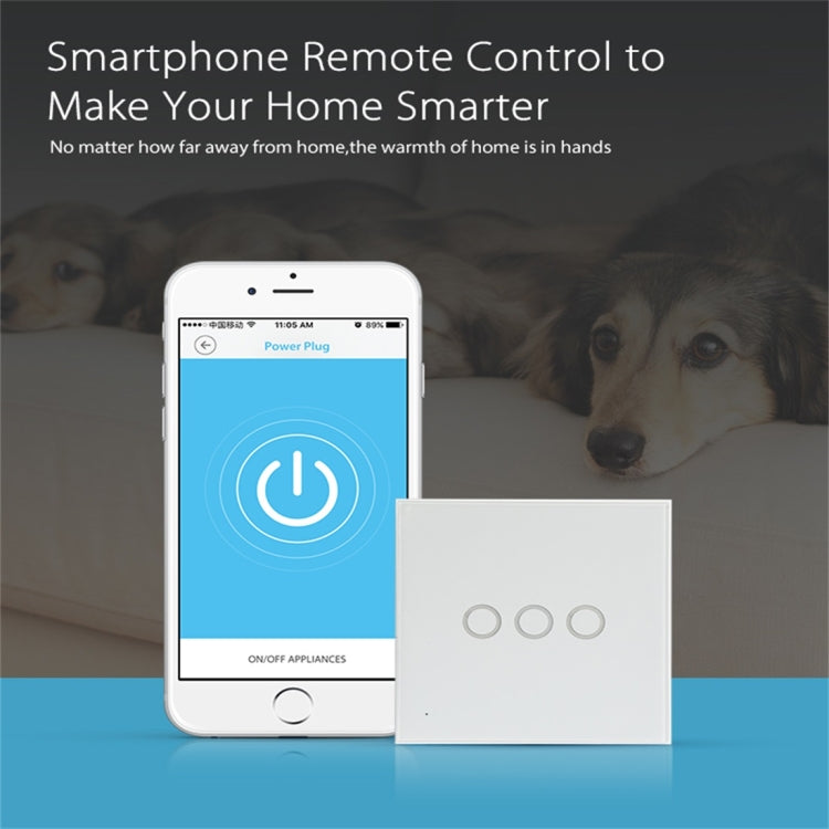 NEO NAS-SC03W Wireless WiFi EU Smart Light Control Switch 3Gang, 3 Gang