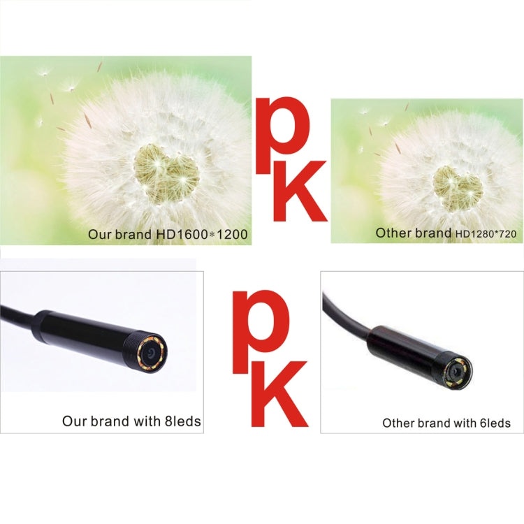 YPC110 8mm 2.0MP HD Camera WiFi Endoscope Snake Tube Inspection Camera with 8 LED, Waterproof IP68, Lens Diameter: 8mm, Length: 3.5m, Hard Line, 3.5m Hard Line