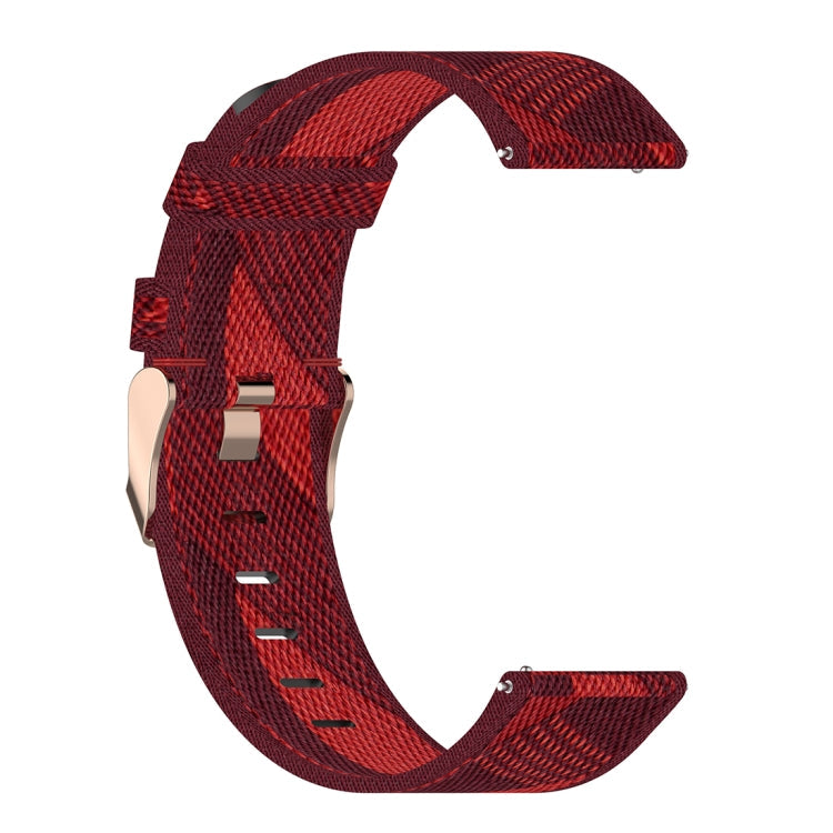 22mm Stripe Weave Nylon Wrist Strap Watch Band for Fossil Gen 5 Carlyle, Gen 5 Julianna, Gen 5 Garrett, Gen 5 Carlyle HR