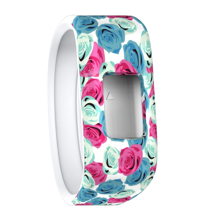 Colourful Feathers Pattern Silicone Sport Watch Band for Garmin Vivofit JR, Size: Small