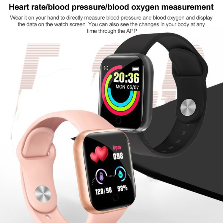Y68 1.44 inch Smart Watch, Support Heart Rate Blood Pressure Blood Oxygen Monitoring, Y68 Black, Y68 Pink, Y68 White