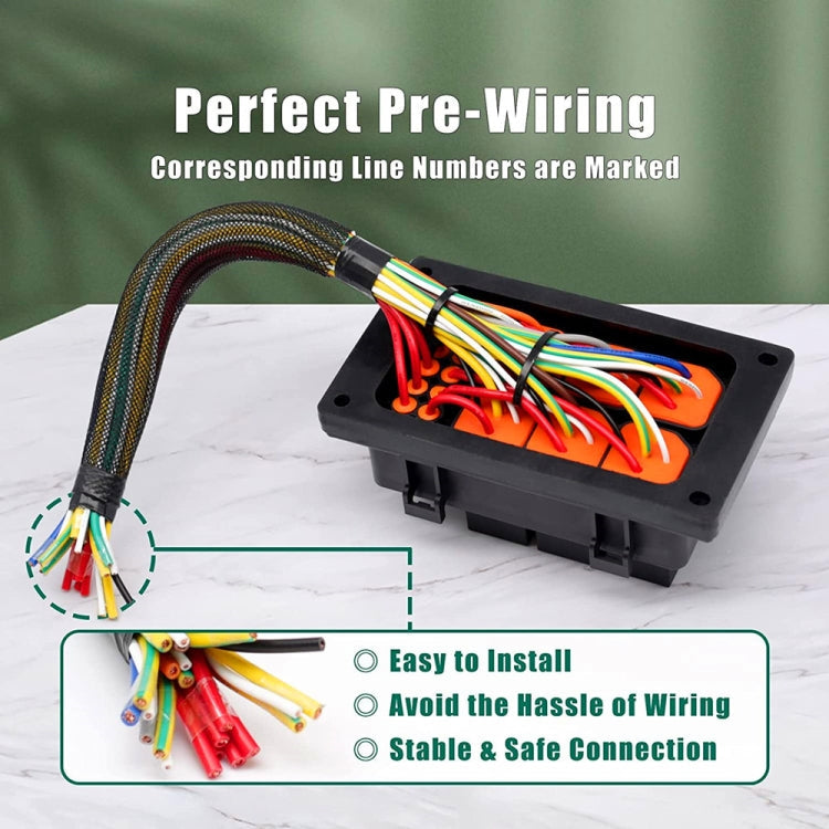 24V 4 Pin Car 6 Slots Waterproof Relay Fuse Box with Cable, 24V 4 Pin