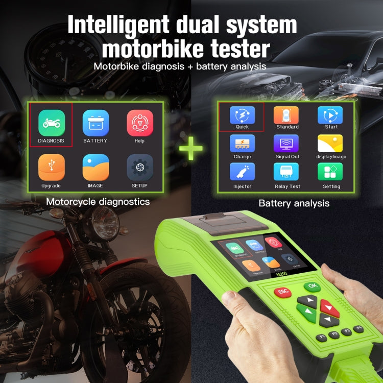 JDiag M200 8V-30V OBD Motorcycles Diagnostic Instrument with Data Printing, M200