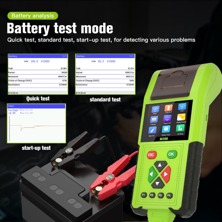JDiag M200 8V-30V OBD Motorcycles Diagnostic Instrument with Data Printing, M200