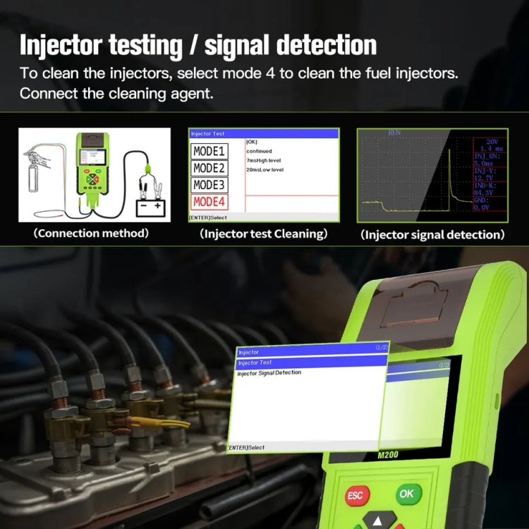 JDiag M200 8V-30V OBD Motorcycles Diagnostic Instrument with Data Printing, M200