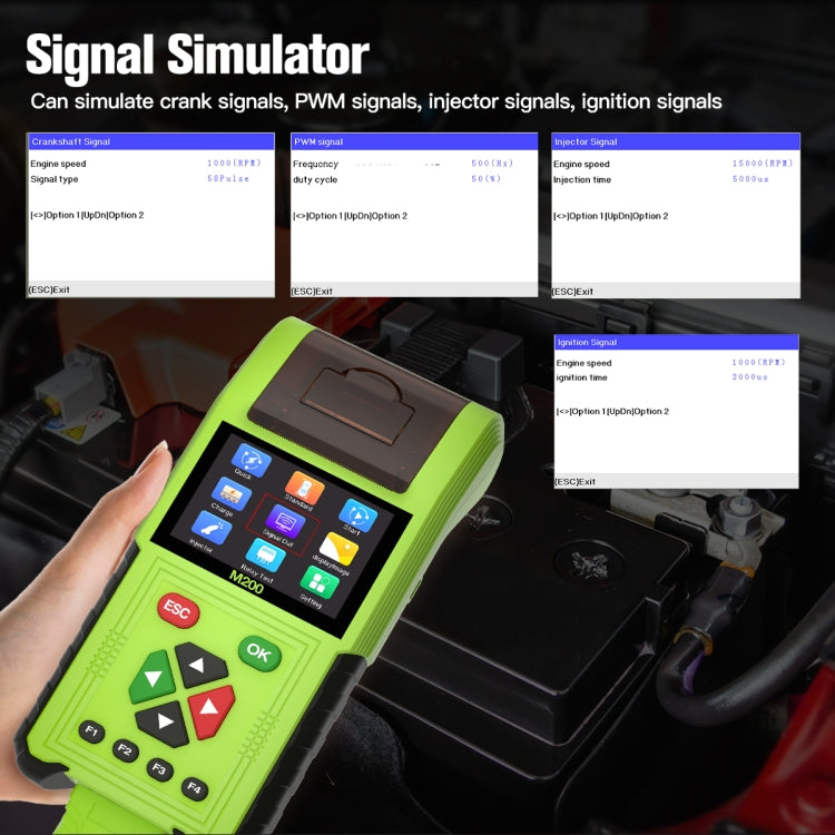 JDiag M200 8V-30V OBD Motorcycles Diagnostic Instrument with Data Printing, Full Version, M200 Full Version