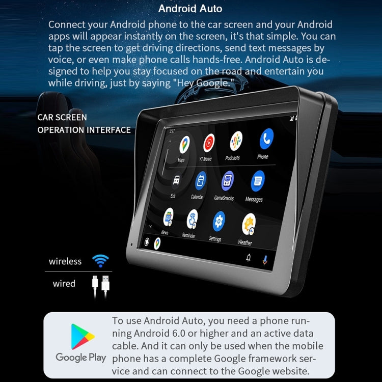 B5300 7 inch Wireless CarPlay Car Bluetooth MP5 Player, Support Mobile Phone Interconnection with Remote Control, B5300 with Remote Control