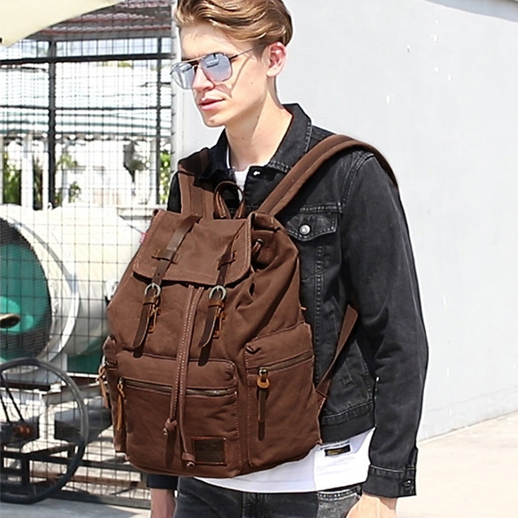 AUGUR 1039 Large Student Retro Canvas Backpack Shoulders Laptop Bag, 1039 Large