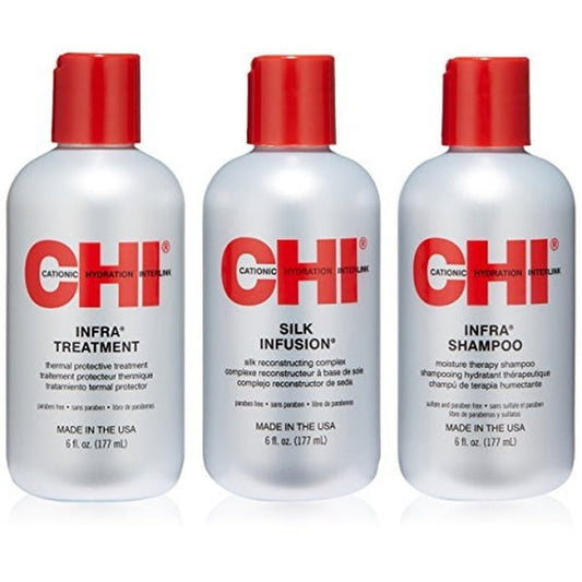 CHI Infra Trio Gift Set 177ml Infra Shampoo + 177ml Infra Treatment + 177ml Silk Infusion