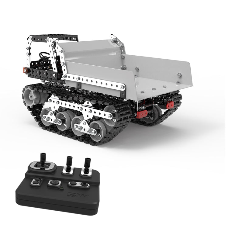 MoFun SW(RC)-007 2.4G Wireless Remote Control 10-channel Dump Truck Children DIY Stainless Steel Assembled Toy, SW(RC)-007