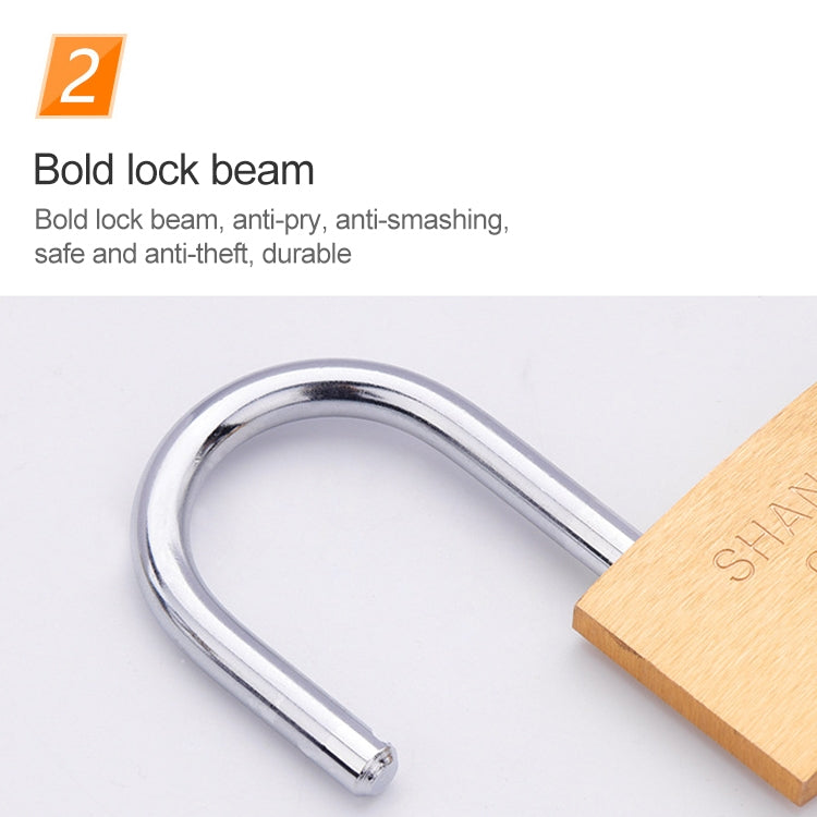 Copper Padlock Small Lock, Style: Long Lock Beam, 30mm Not Open, Long, 30mm Not Open