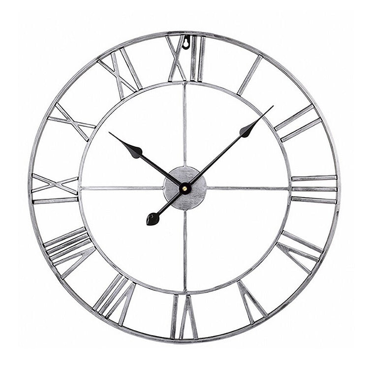 40cm Retro Living Room Iron Round Roman Numeral Mute Decorative Wall Clock, 40cm