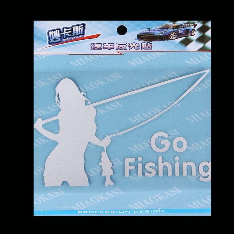 Beauty Go Fishing Styling Reflective Car Sticker, Size: 14cm x 8.5cm, Fishing Styling 2, Styling Reflective 2