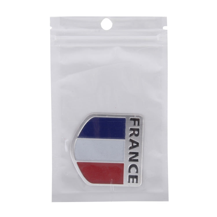 Shield Shape Metal Car Badge Decorative Sticker, Size: Small, French Flag, Italy Flag 2