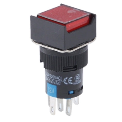 Car DIY Square Button Push Switch with LED Indicator, DC 24V, DC 24V Green, DC 24V Red