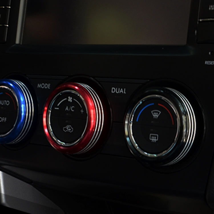 3 PCS Car Aluminum Air Conditioner Knob Case For Subaru, For Subaru(Silver), For Subaru(Black), For Subaru(Blue), For Subaru(Red)