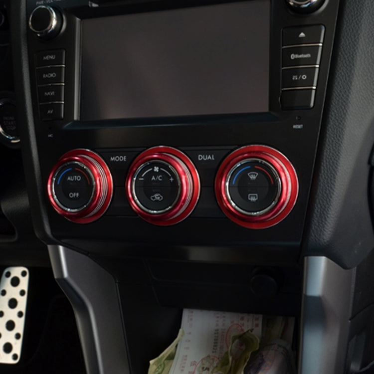 3 PCS Car Aluminum Air Conditioner Knob Case For Subaru, For Subaru(Silver), For Subaru(Black), For Subaru(Blue), For Subaru(Red)