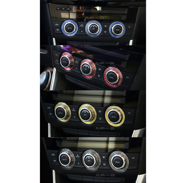3 PCS Car Aluminum Air Conditioner Knob Case For ATENZA, For ATENZA(Silver), For ATENZA(Gold), For ATENZA(Blue), For ATENZA(Red)