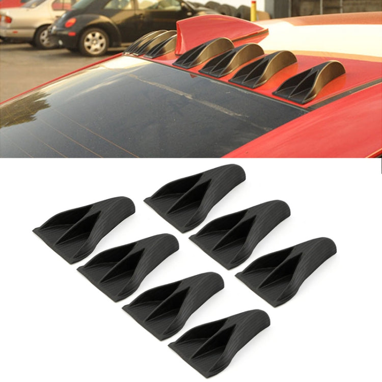 7 PCS Universal Car Eagle Claw Style Shark Fin Diffuser Vortex Generator Roof Spoiler, Carbon Fiber