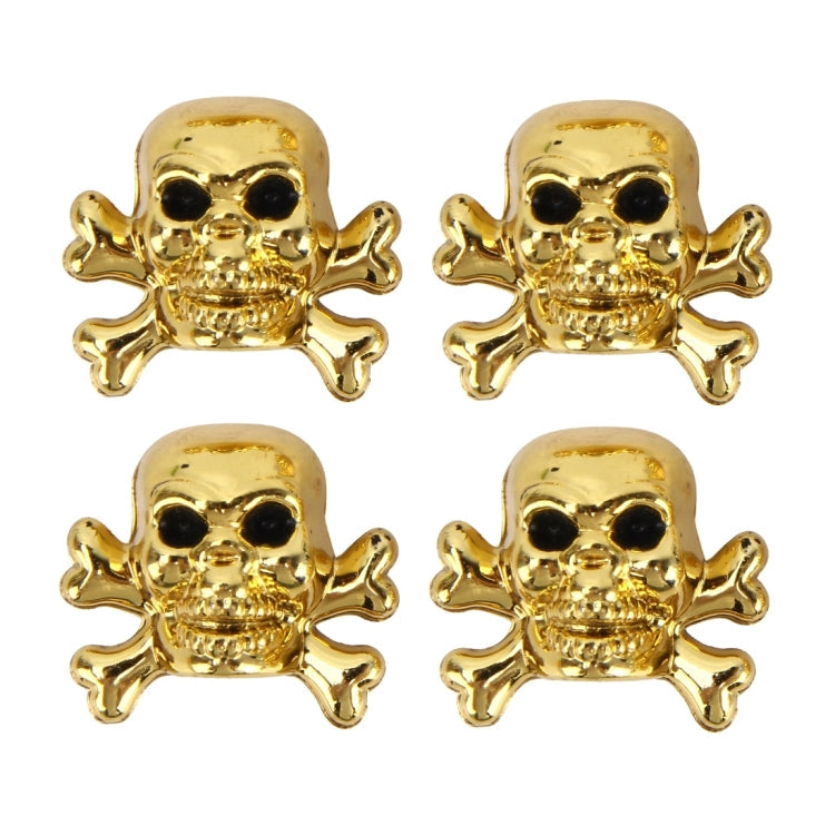 4 PCS Universal Skull Shape Gas Cap Mouthpiece Cover Gas Cap Tire Cap Car Motor Bicycle Tire Valve Caps, Skull Shape