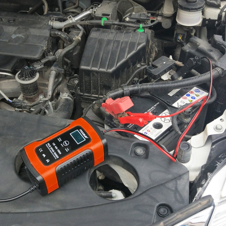 FOXSUR 12V 6A Intelligent Universal Battery Charger for Car Motorcycle, Length: 55cm, US Plug, US Plug, US Plug (Yellow)